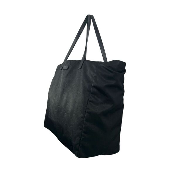 GUCCI Black Authentic GG Monogram Canvas Tote Bag - Picture 9 of 13